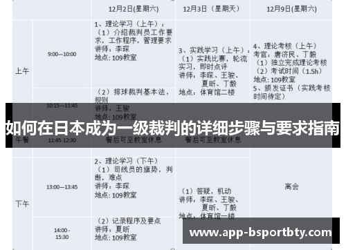 如何在日本成为一级裁判的详细步骤与要求指南