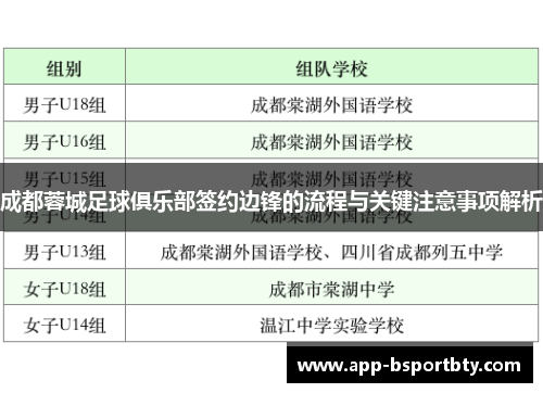 成都蓉城足球俱乐部签约边锋的流程与关键注意事项解析